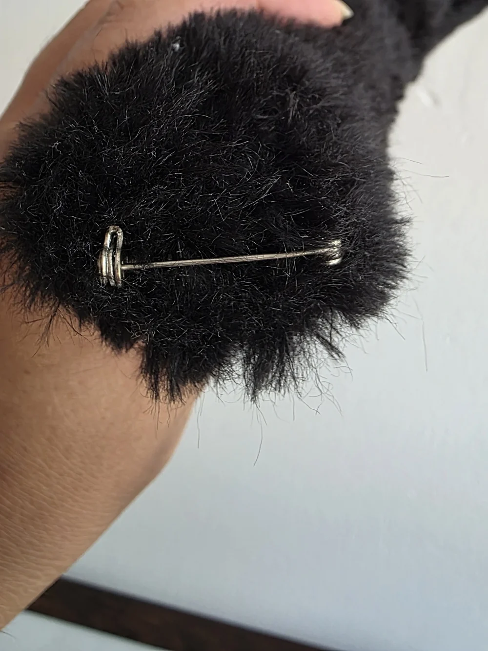 Black Faux Fur Cat Ear Headband and Paw Wristbands Set 3 Pieces Bundle.